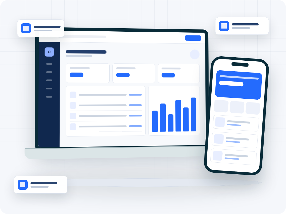 Restaurants and Coffee Shops software, mobile, and business operations illustration